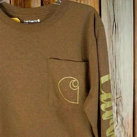 Carhartt 105421 Relaxed Fit Heavyweight C-Graphic T-Shirt Long Sleeve Size Small - Picture 3 of 9